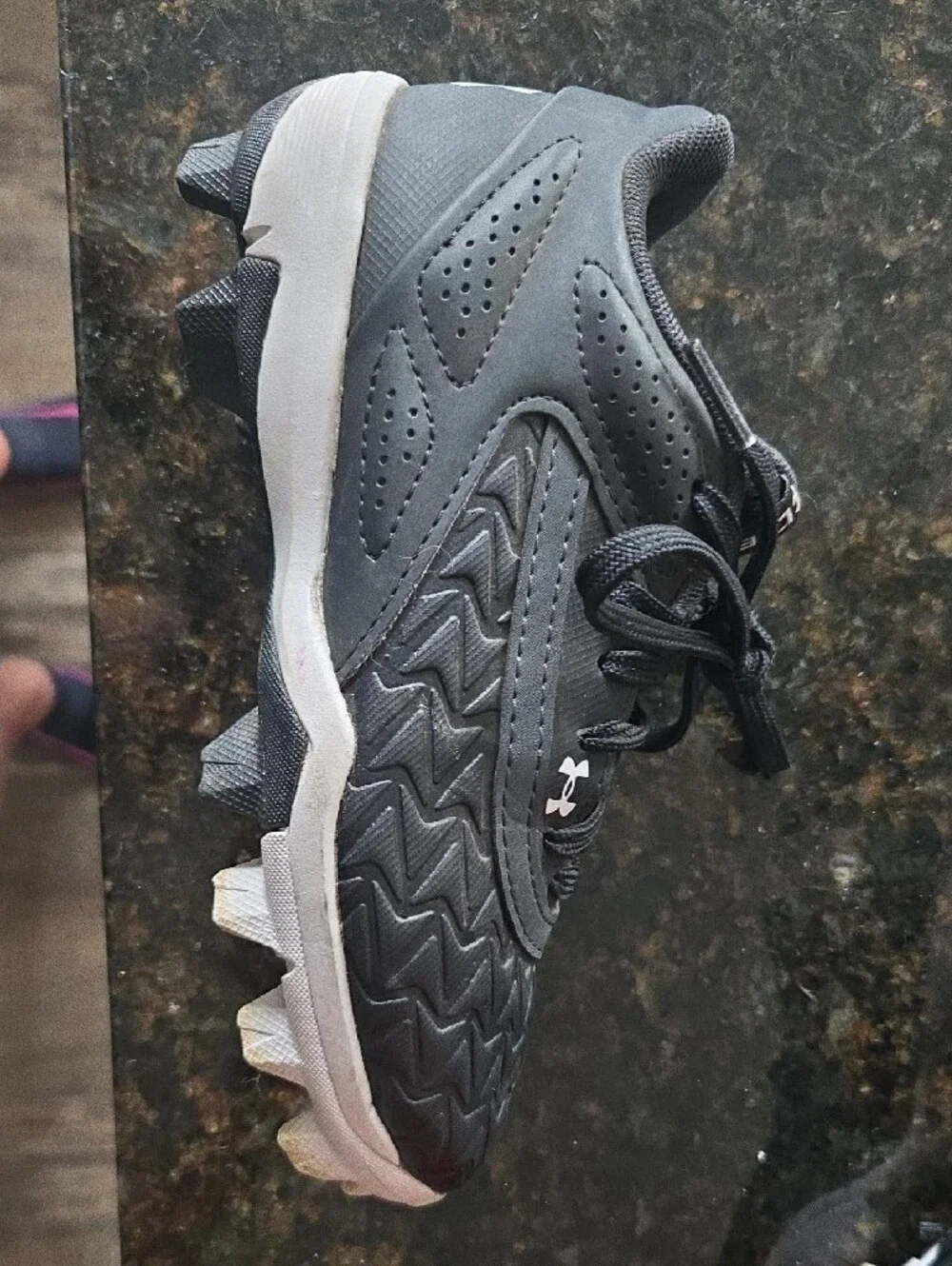 Under Armour Kids Black and White Soccer Cleats